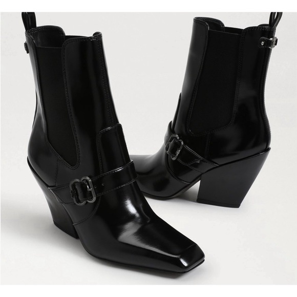 Sam Edelman Woman SUZETTE Western Buckle Pull On Bootie Size: 8M NWT - Picture 1 of 16
